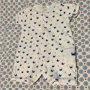 Kissy Kissy White Baby Romper with Blue Crab and Red Anchor Print